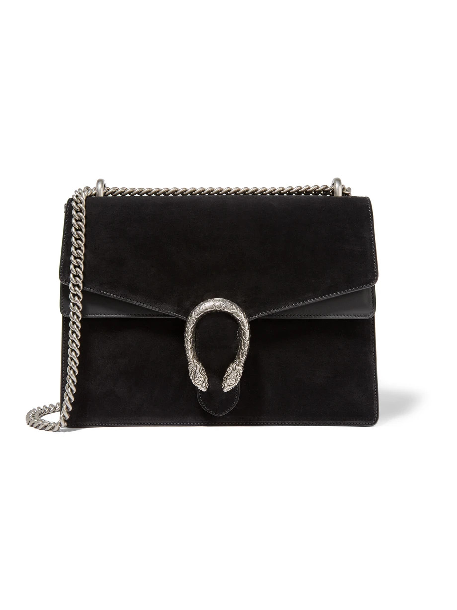 Gucci Dionysus large leather-trimmed suede shoulder bag, Women's, Size: L | NET-A-PORTER (UK & EU)