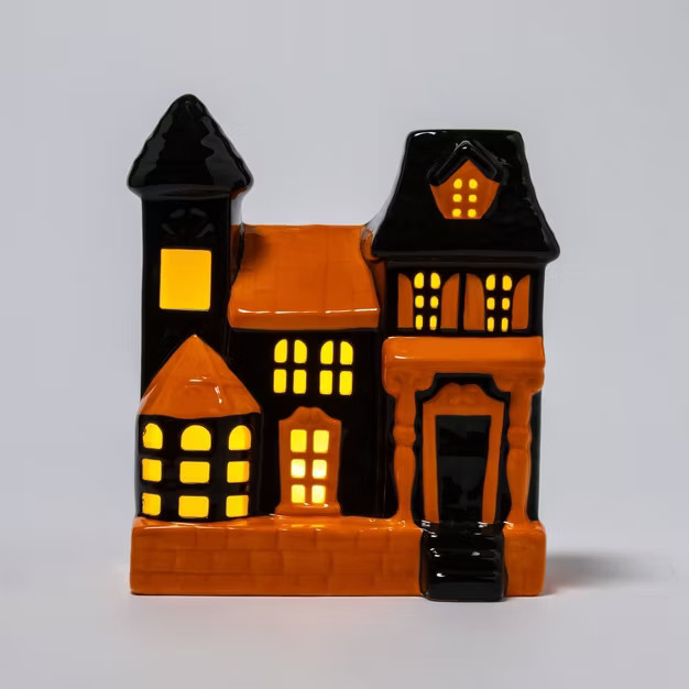 Light Up Ceramic Haunted House Halloween Decorative Figurine - Hyde & EEK! Boutique™ | Target