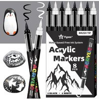 8pcs Black and White Acrylic Paint Markers Set, Large Ink Capacity, Acrylic Markers for Illustration Sketching, Wood, Glass, Fab | AliExpress (US)