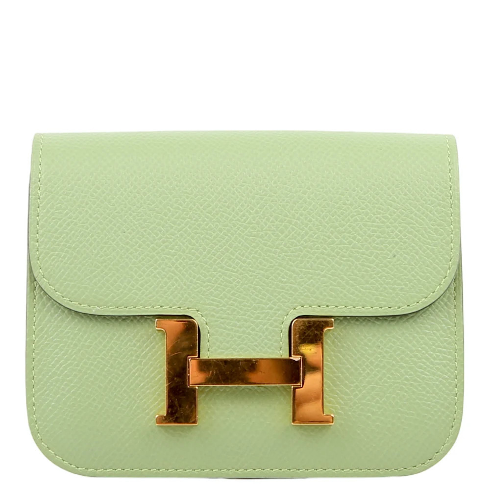 Constance Slim Wallet Epsom Green | Keeks Designer Handbags