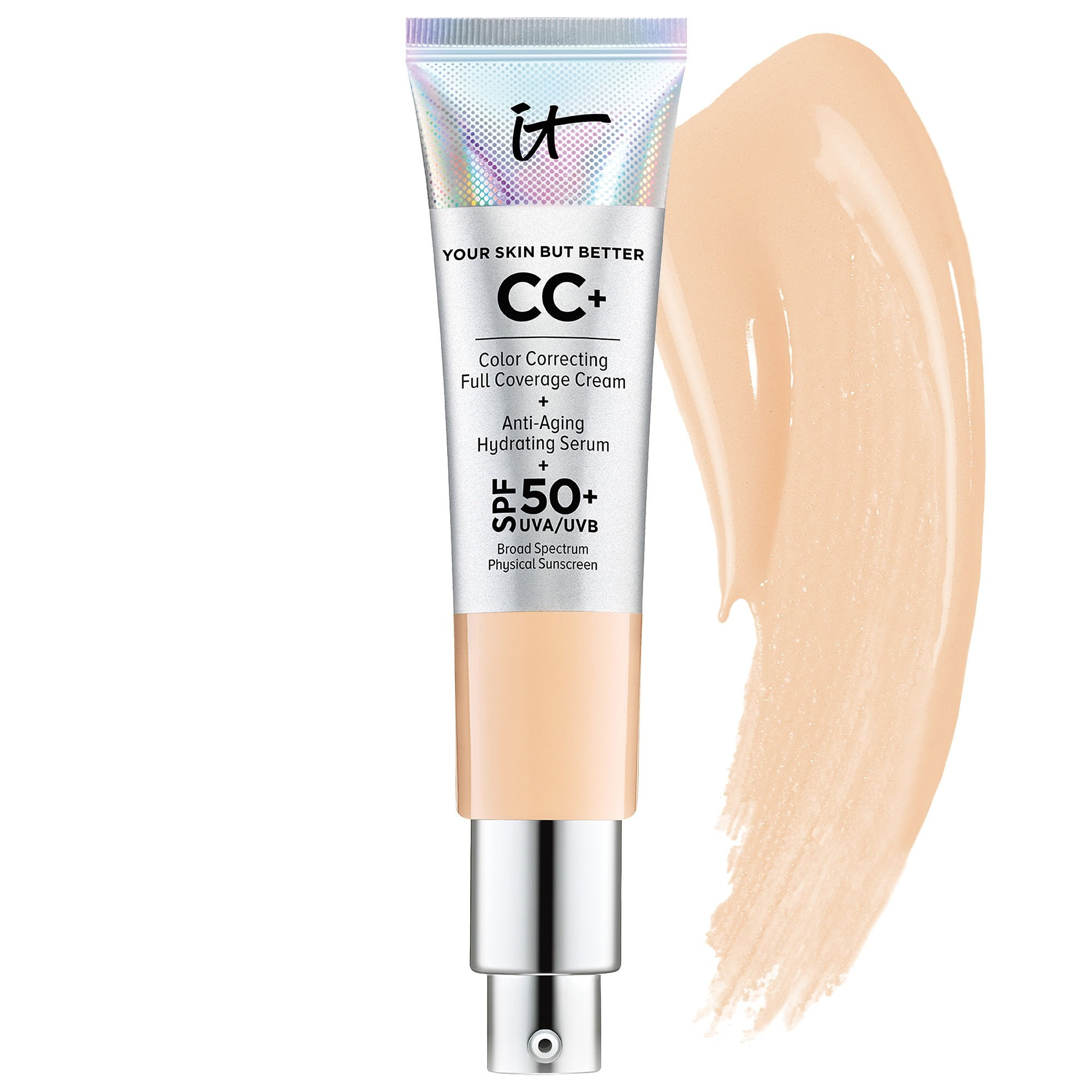 IT Cosmetics CC+ Cream Full Coverage Color Correcting Foundation with SPF 50+ Medium 1.08 oz/ 32 mL | Sephora (US)