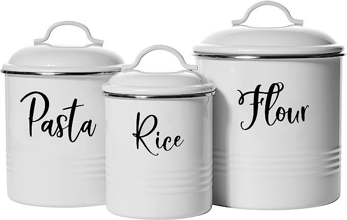 Home Acre Designs Farmhouse Food Jars Canisters Set Kitchen Storage Containers - Flour, Pasta, Ri... | Amazon (US)