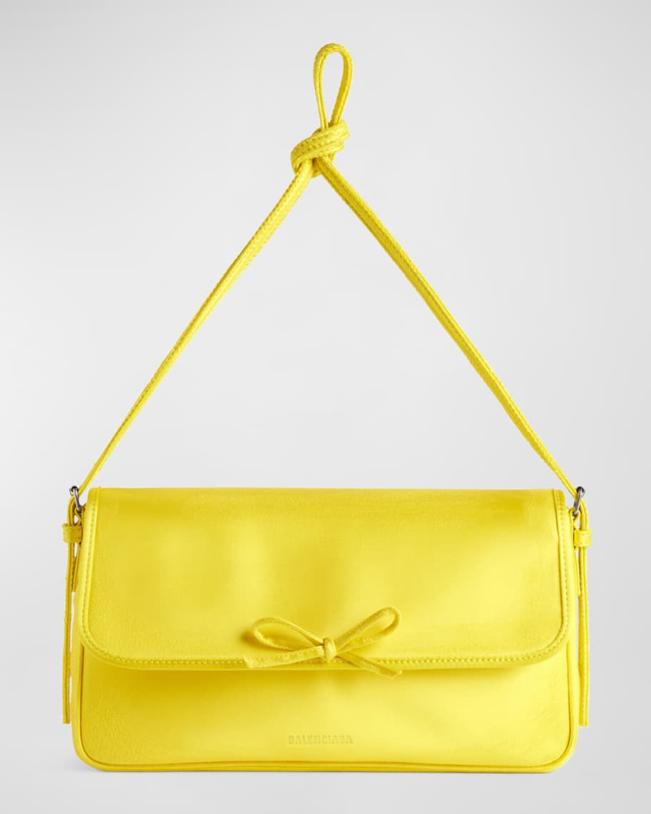 Balenciaga Leopolda Distressed Satin Pochette Shoulder Bag | Neiman Marcus