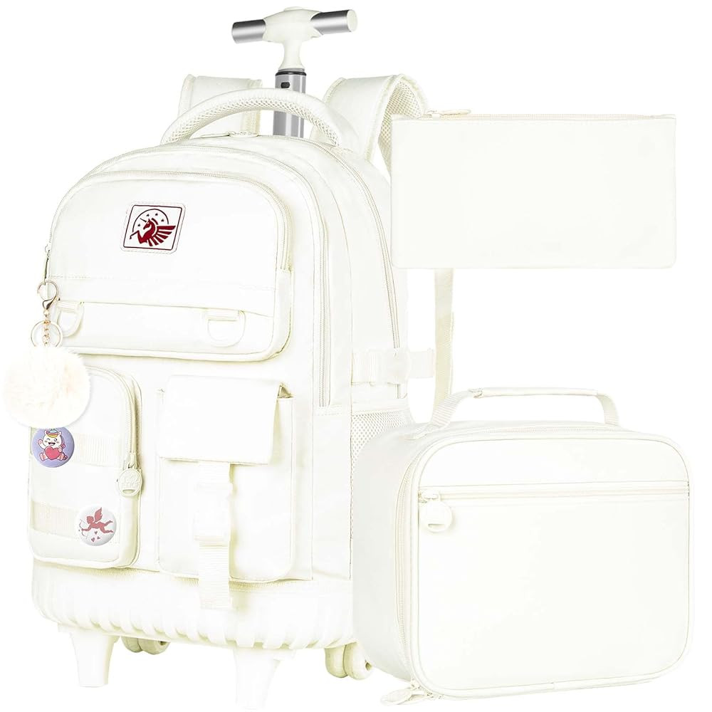 Rolling Backpack for Girls Women, 21 inch Roller Wheels Backpacks for School, Water Resistant Whe... | Amazon (US)