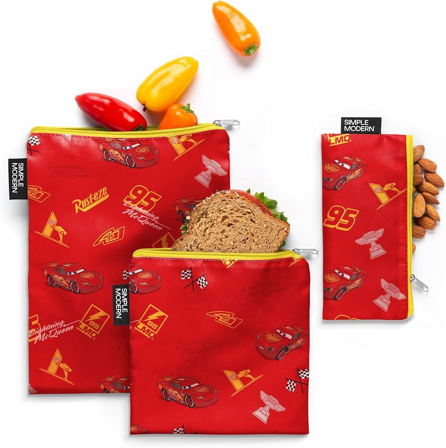 Simple Modern Reusable Snack & Sandwich Bags | 3 Pack Kids | Disney Cars | Amazon (US)