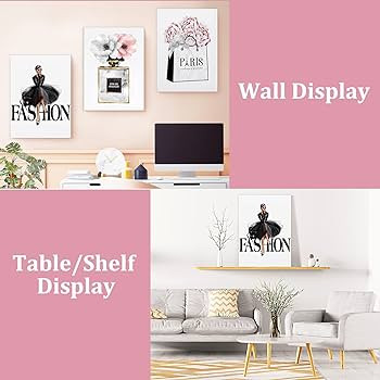 CoziTech Framed Fashion Women Canvas Wall Art for Girls Bedroom Decor, Flower Modern Pink Wall Ar... | Amazon (US)