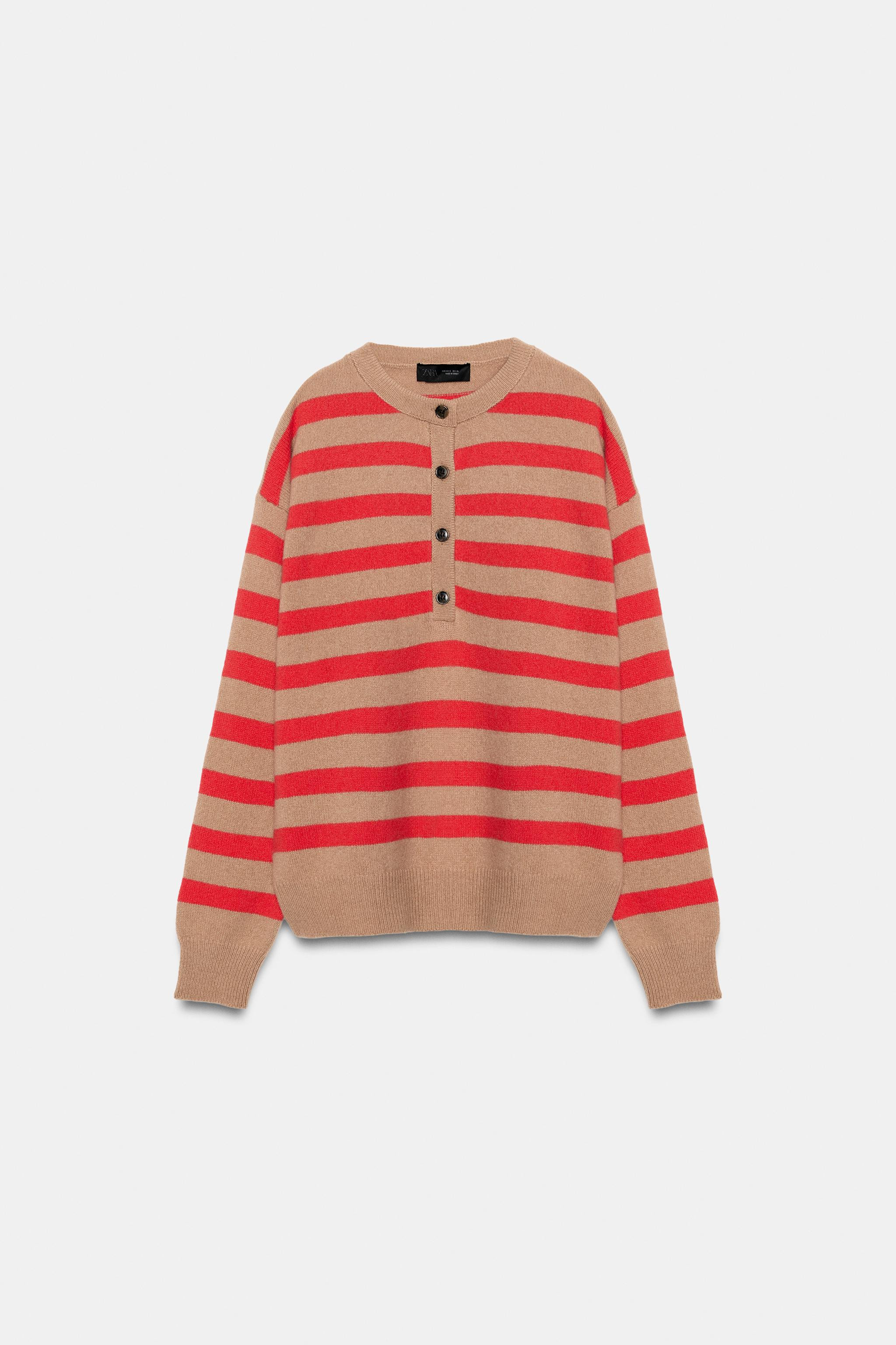 STRIPED WOOL AND CASHMERE SWEATER | Zara Canada