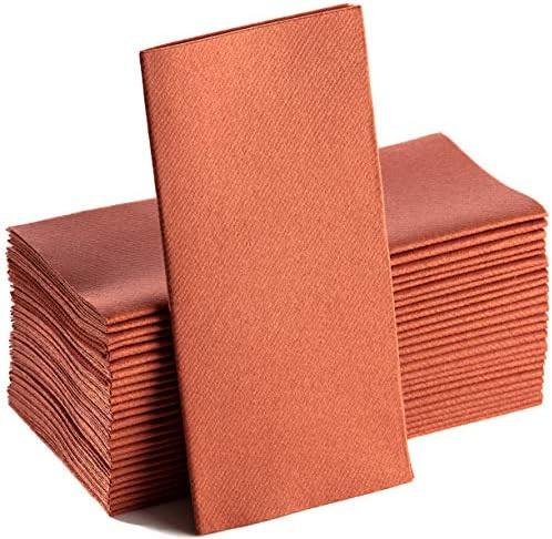Terracotta Napkins | Linen Feel Guest Disposable Cloth Like Paper Dinner Napkins | Hand Towels | ... | Amazon (US)