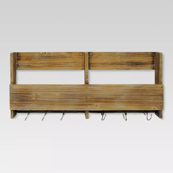 Wooden Shelf with S Hooks - Threshold™ | Target