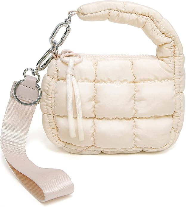 Mini Quilted Wristlet Bag for Women, Puffer Handbags,Evening Bags,Charm Lipstick Bag,Cute bag Cha... | Amazon (US)