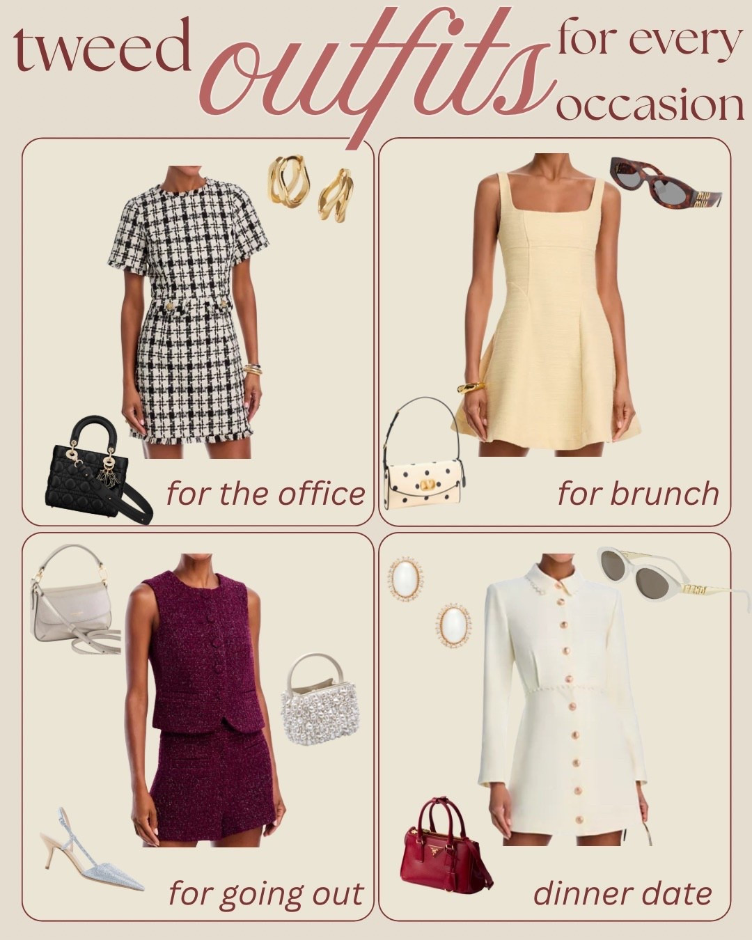 tweed outfits for every occasion 🤍

#fashion #outfit #ootd #style #inspo 

#LTKWorkwear #LTKSeasonal #LTKU