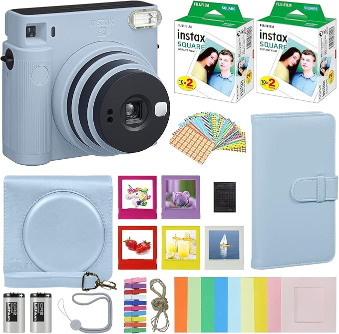 Fujifilm Instax Square SQ1 Instant Camera Glacier Blue with Carrying Case + Fuji Instax Film Valu... | Amazon (US)