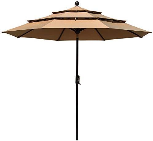 EliteShade Sunbrella 9Ft 3 Tiers Market Umbrella Patio Outdoor Table Umbrella with Ventilation an... | Amazon (US)