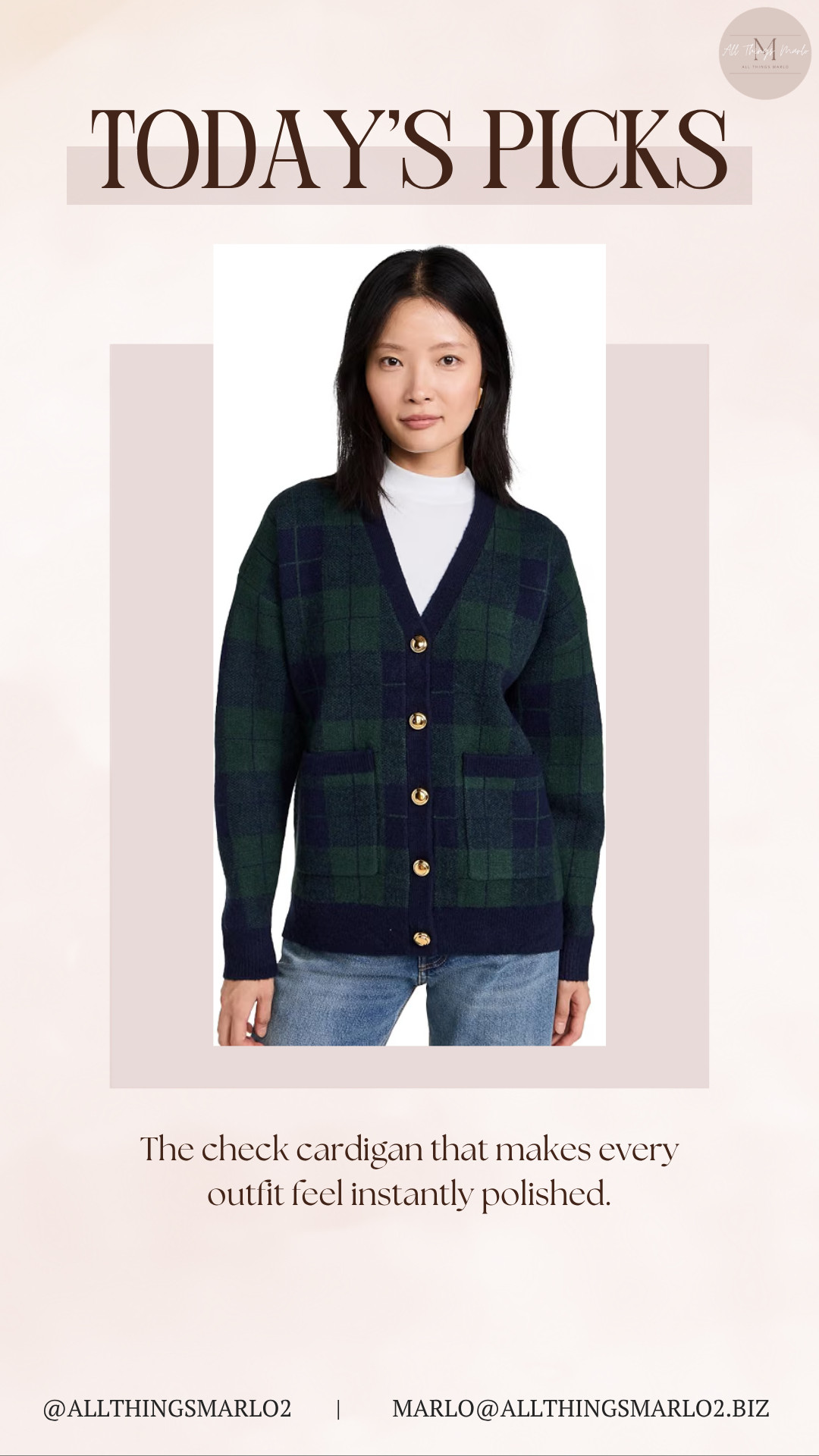 The check cardigan that makes every outfit feel instantly polished. 

 #LTKSeasonal #LTKWorkwear #LTKTravel