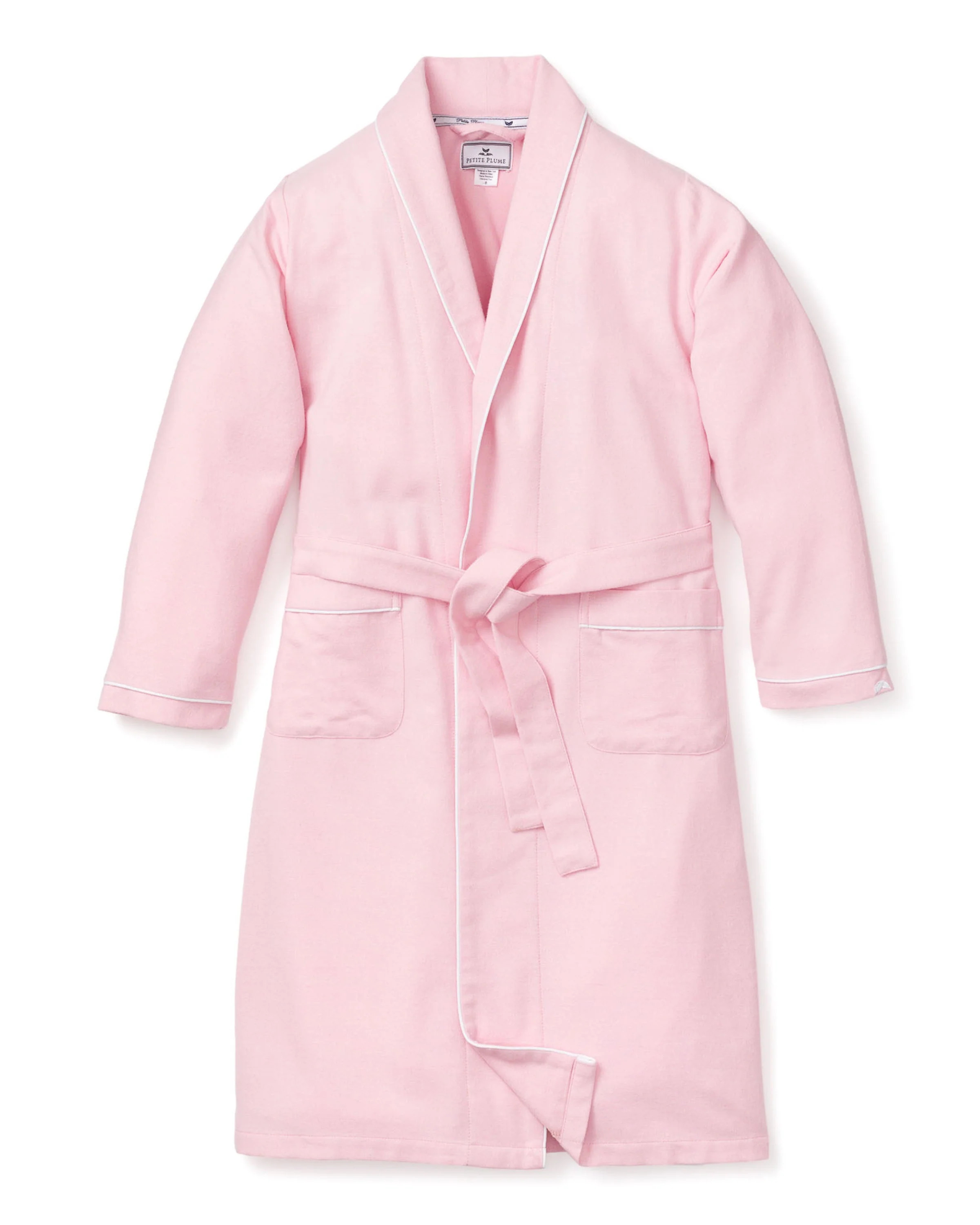 Kid's Flannel Robe in Pink | Petite Plume