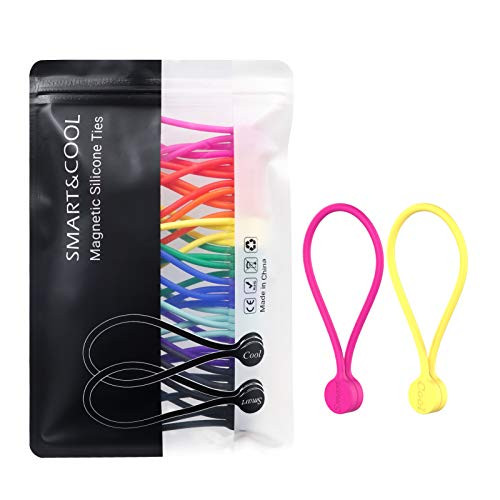 SMART&COOL Reusable Silicone Magnetic Cable Ties for Bundling and Organizing, Holding Stuff, Book Ma | Amazon (US)