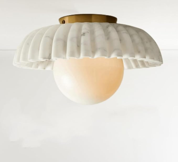 Fluted Marble Flush Mount, Ariel Fluted Marble Flush Mount | Amazon (US)