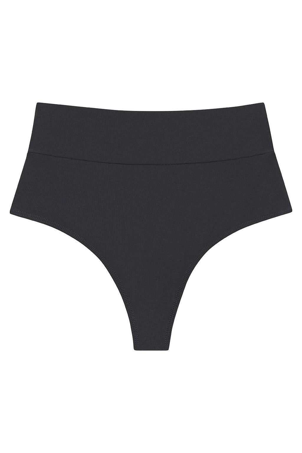 Charcoal Full Coverage High Rise Bikini Bottom | Montce