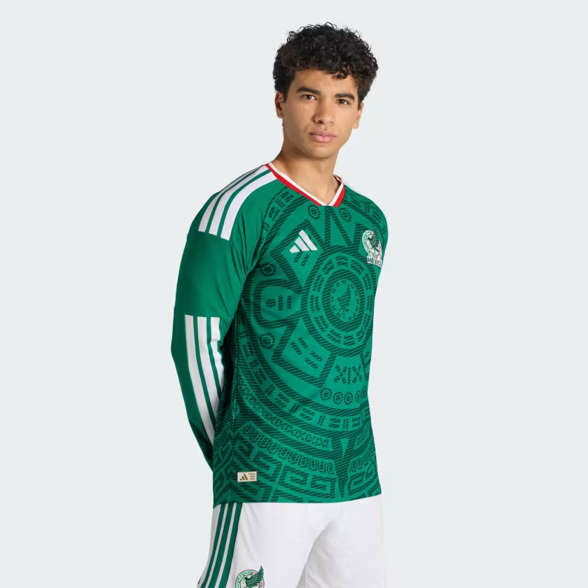 adidas Mexico 26 Home Authentic Long Sleeve Jersey - Green | Free Shipping with adiClub | adidas ... | adidas (US)