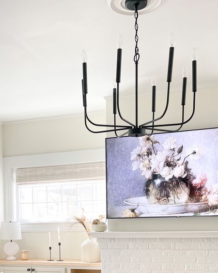 Living room chandelier modern farmhouse traditional neutral small space living room home decor 

#LTKhome