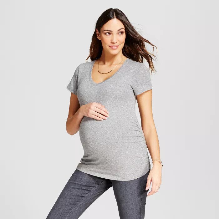Maternity Shirred V-Neck T-Shirt - Isabel Maternity by Ingrid & Isabel™ | Target