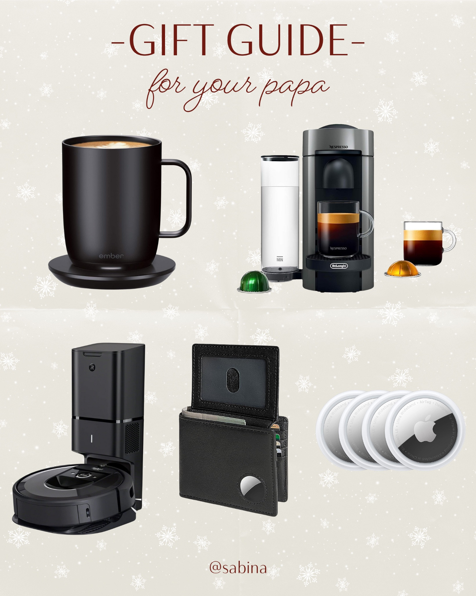 Can’t decide what to get your papa for the holiday. Here’s a few gifts that would be perfect! 
#coffeemug #nespresso #roomba #wallet #airtags 

#LTKGiftGuide #LTKSeasonal #LTKHoliday