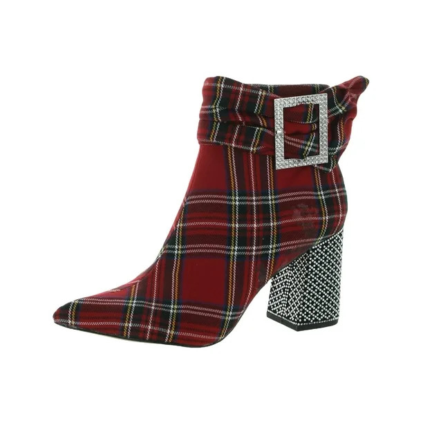 Betsey Johnson Womens Millburn Twill Fabric Ankle Boots Red 9 Medium (B,M) - Walmart.com | Walmart (US)