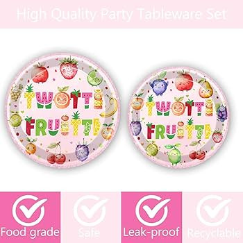 118pcs Twotti Frutti Birthday Decorations Summer Fruit Two Years Old Paper Dinner Plates Napkins ... | Amazon (US)