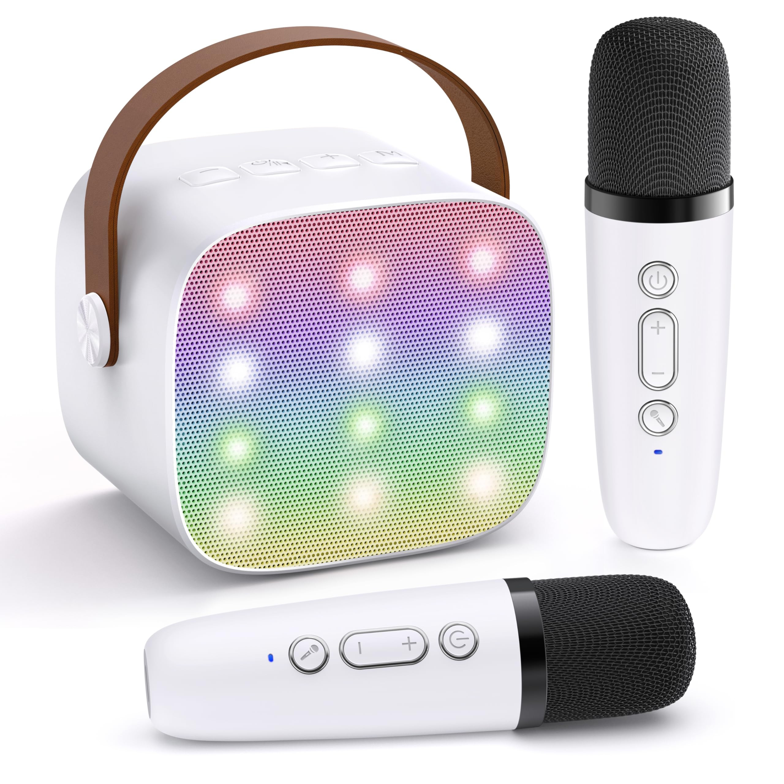 YLL Mini Karaoke Machine for Kids Adults, Portable Bluetooth Speaker with 2 Wireless Microphones,... | Amazon (US)