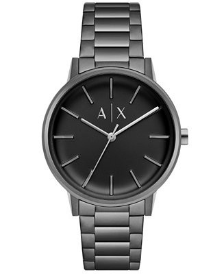 A|X Armani Exchange Men's Cayde Three Hand Gunmetal Stainless Steel Watch 42mm - Macy's | Macy's