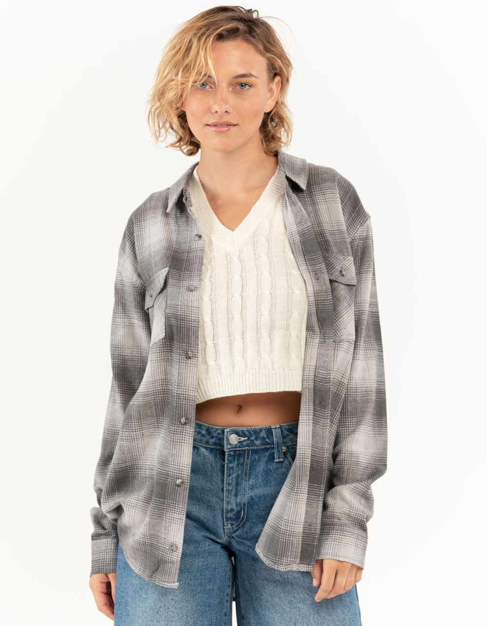 RSQ Womens Oversized Tonal Flannel | Tillys