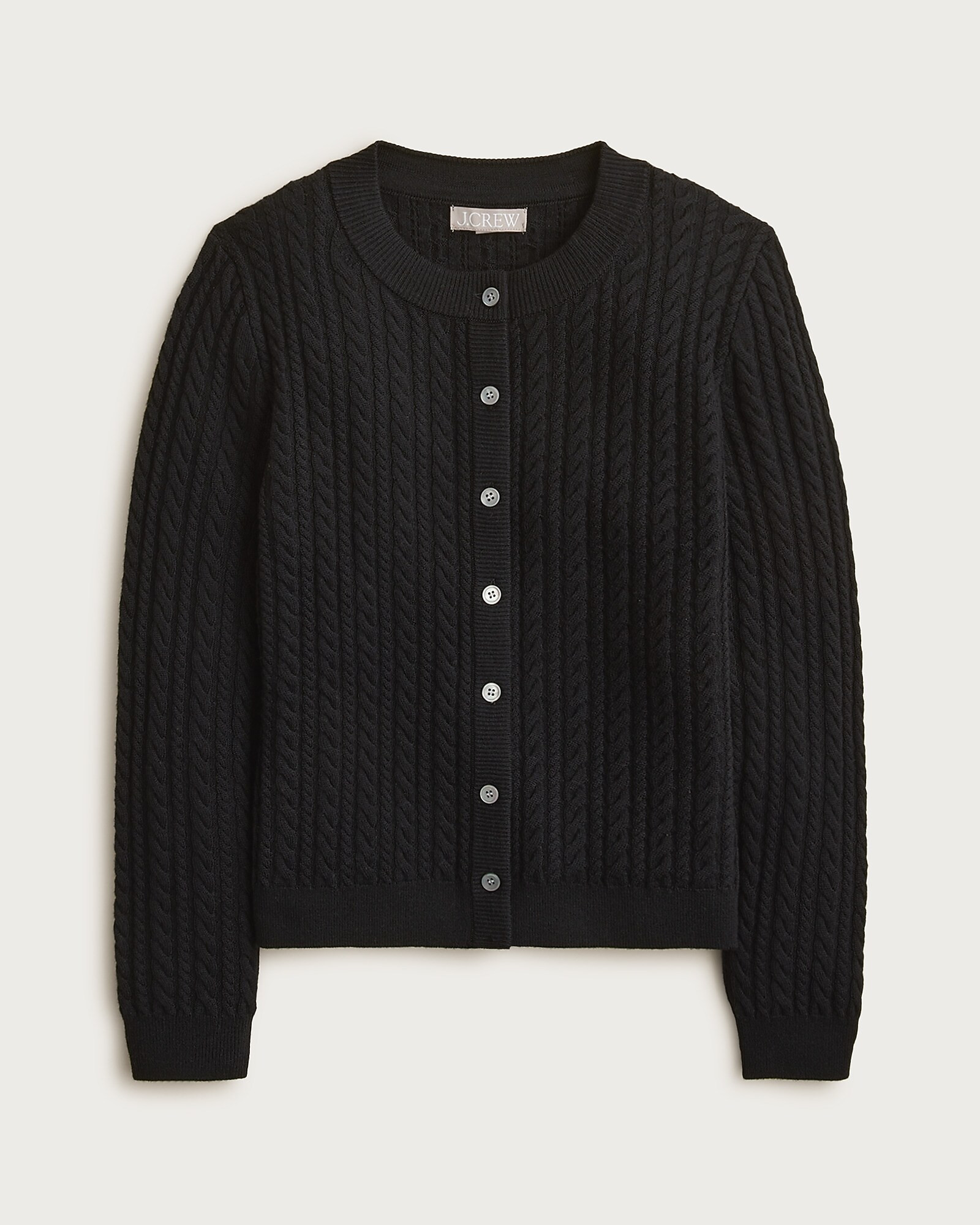 Cable-knit crewneck cardigan in merino wool | J. Crew US