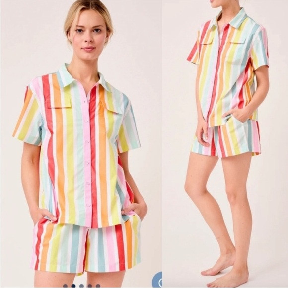 Lake Atlantic-Pacific pajama short button up shirt set small pre owned woman | Poshmark