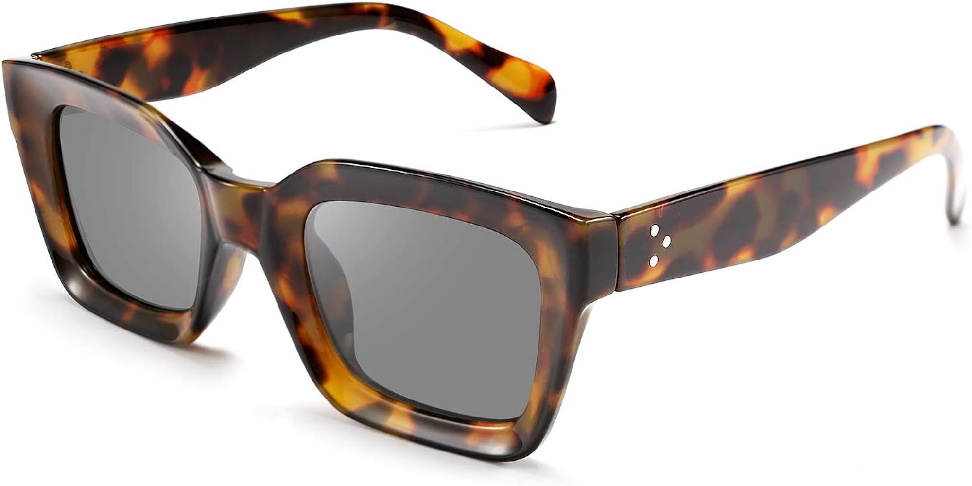 Classic Women Sunglasses Fashion Thick Square Frame UV400 B2471 | Amazon (US)