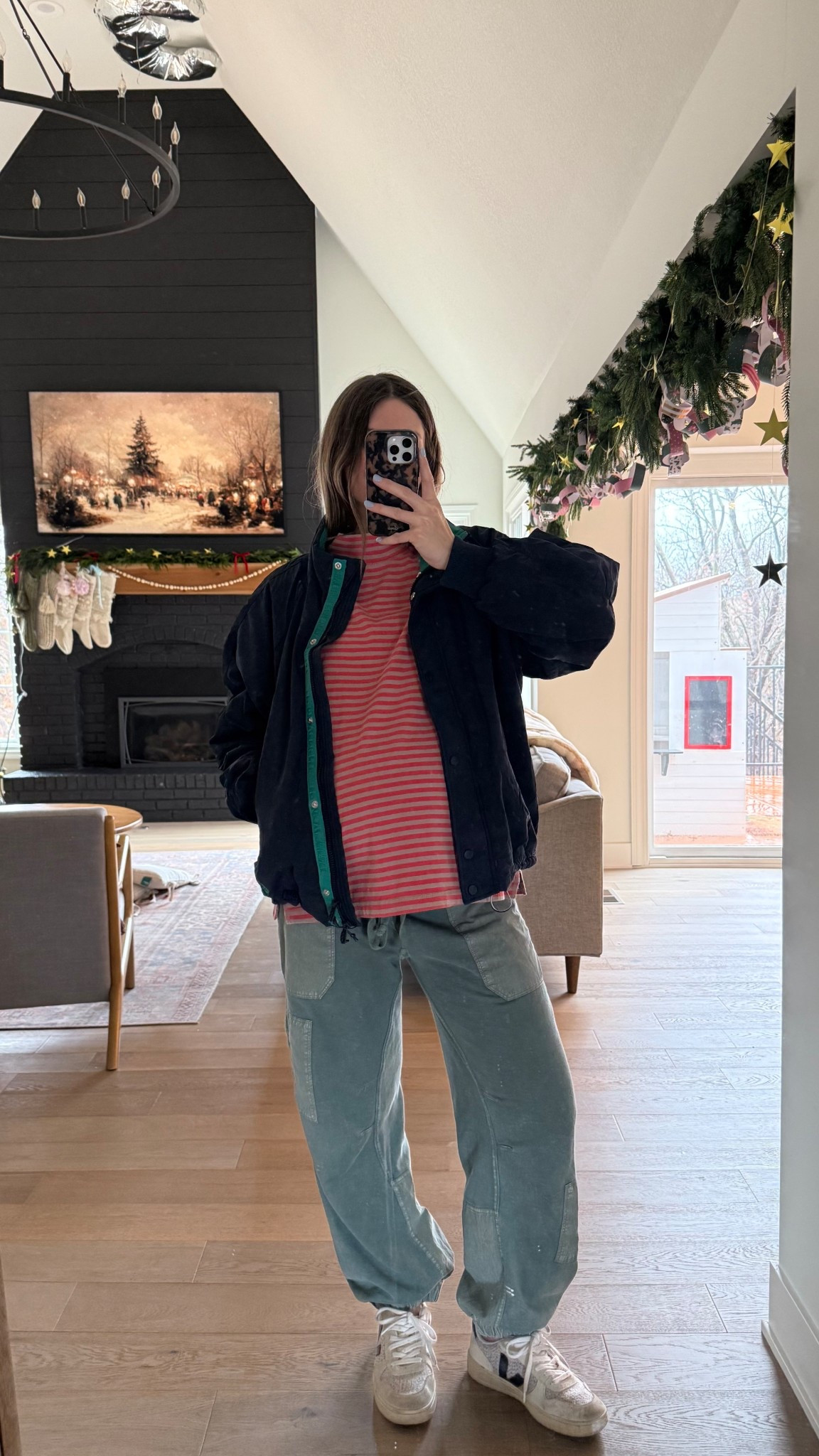 wearing a small in jacket and mock neck  tee, bump friendly! Joggers are old Anthro, linked similar! 

#LTKBump #LTKootd