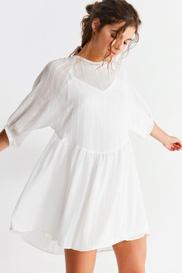 Oh My Love Embroidered Smock Dress | Urban Outfitters US