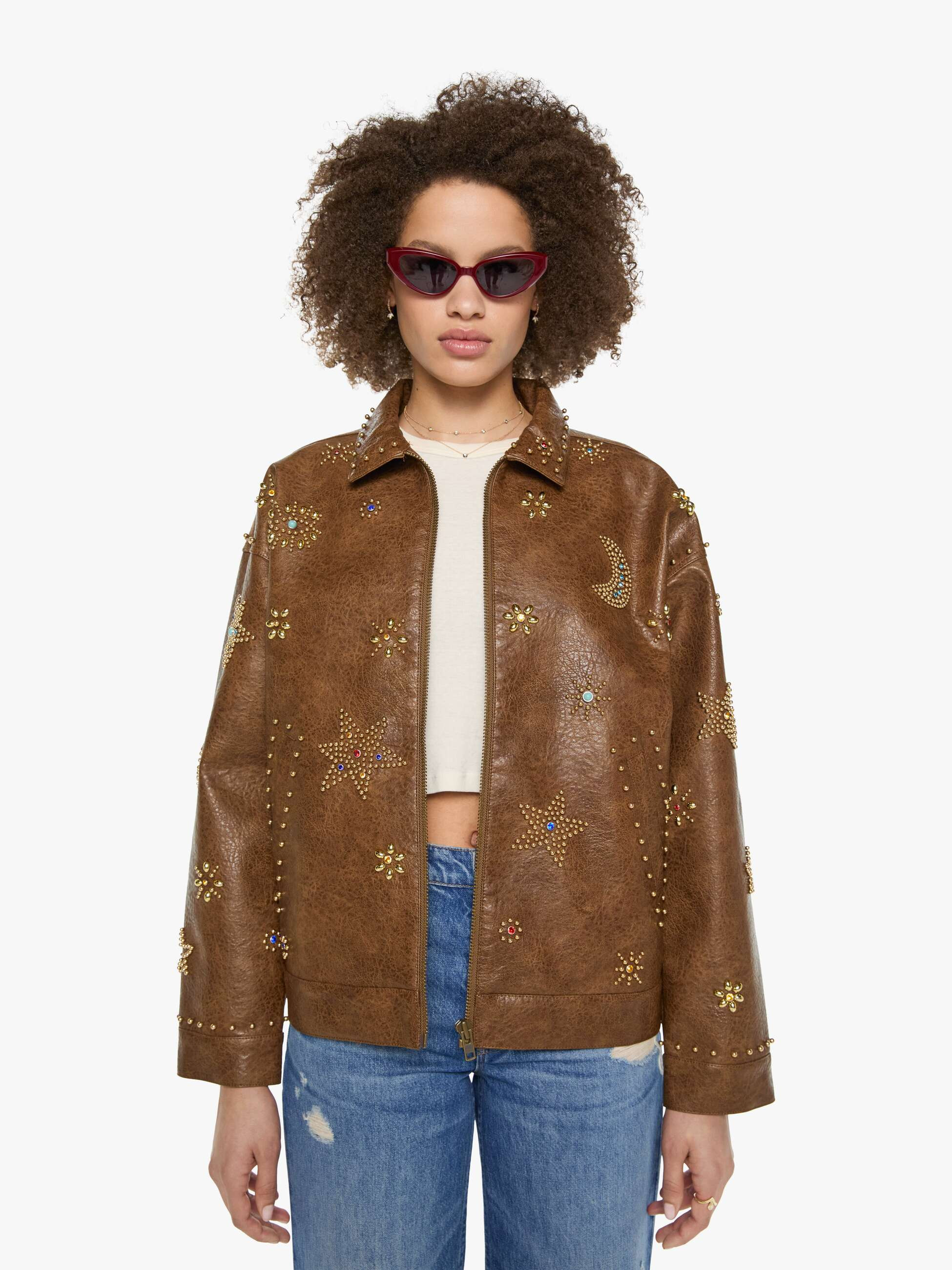 The Zip It - Brown And Cream | Mother Denim