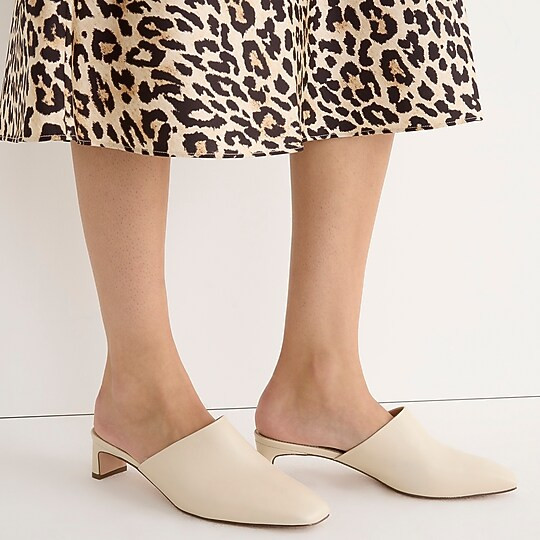 Layla mule heels in leather | J. Crew US