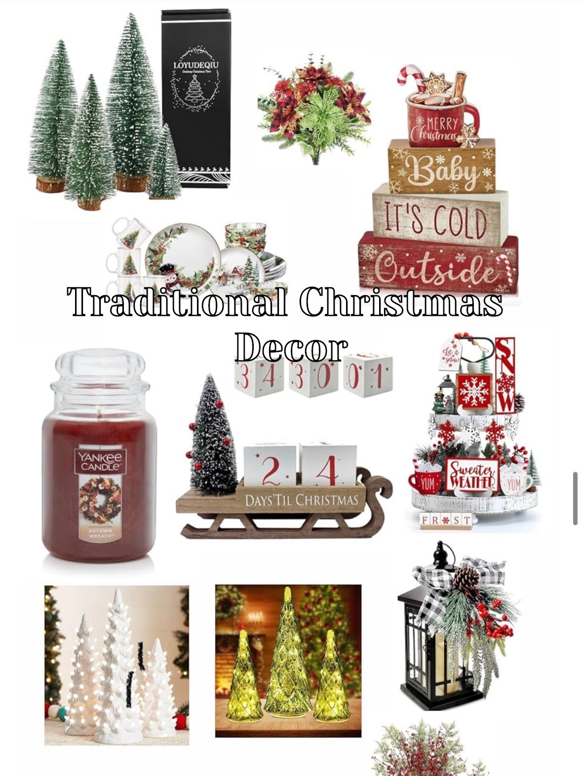 More traditional Christmas decor!

Christmas decor, tabletop decorations, shelf styling, festive home, holiday accents, Christmas village, garland and candles, cozy winter aesthetic, red and green details, seasonal decor, traditional Christmas, holiday centerpiece, twinkle lights, Christmas magic, elegant holiday home, festive shelves, merry and bright, winter wonderland vibes

#LTKHoliday #LTKHome #LTKSeasonal