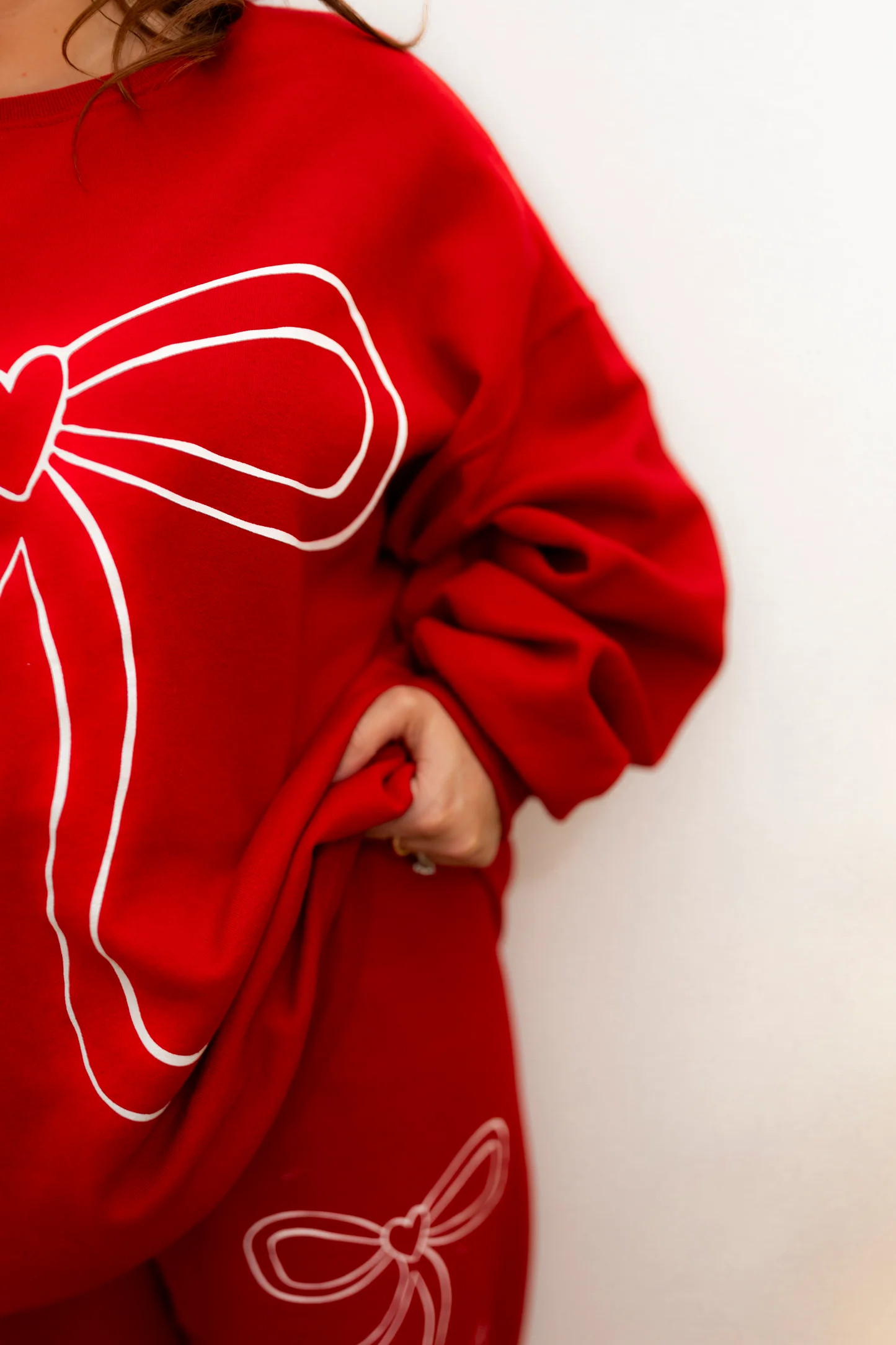 Red Bow Sweatshirt - Adults | Shop Staykation