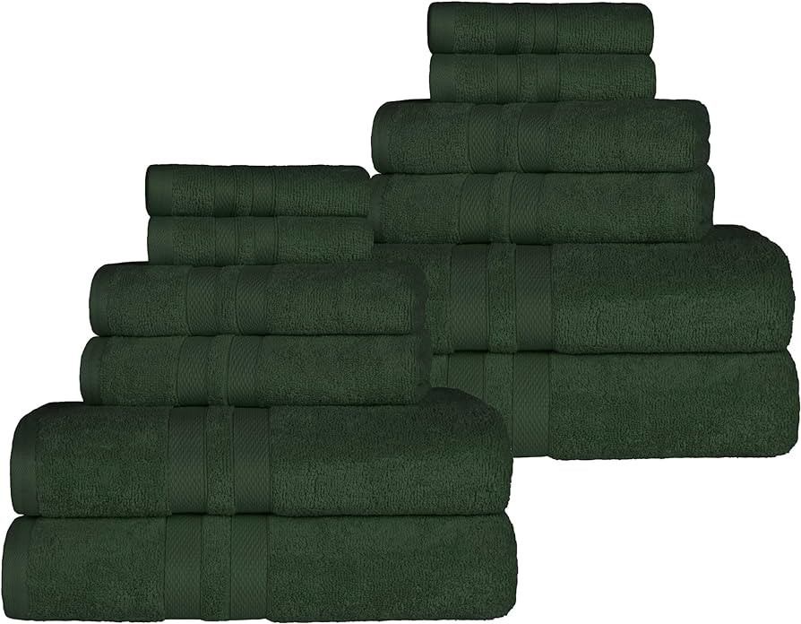 Superior Ultra-Soft Cotton Towel Set, 4 Bath Towels, 4 Hand Towels, 4 Face Towels/Washcloths, Qui... | Amazon (US)