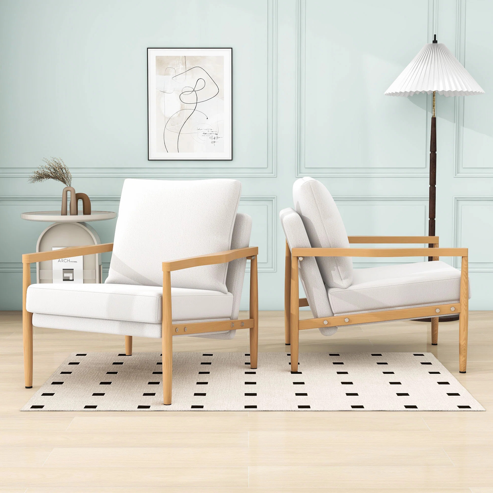 George Oliver Keisy Upholstered Sets of 2 Armchair with Padded Backrest | Wayfair | Wayfair North America