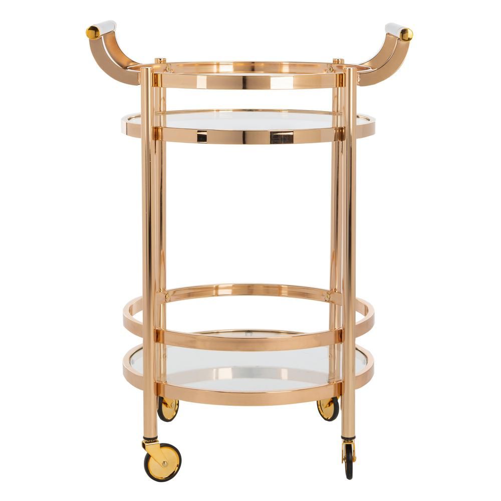 Safavieh Sienna 2-Tier Gold Bar Cart | The Home Depot