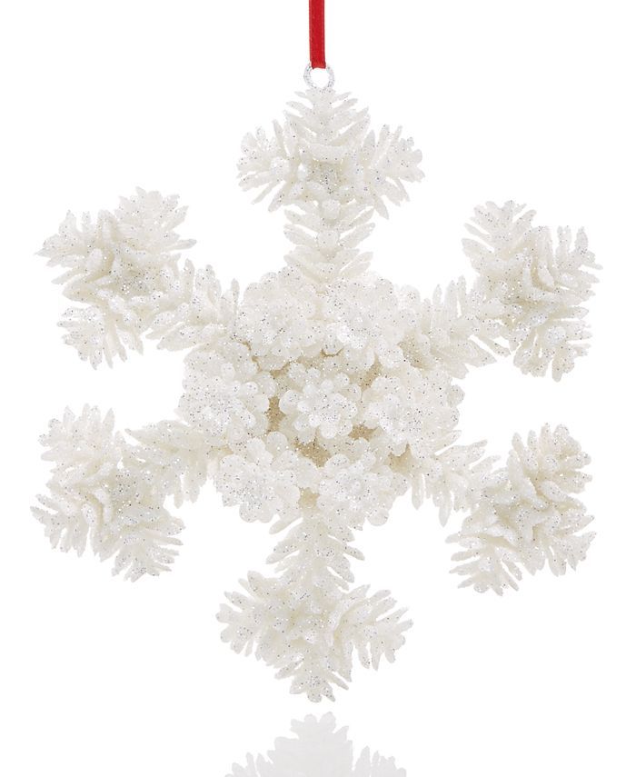 Holiday Lane Northern Holiday White Snowflake Ornament Created for Macy's & Reviews - Shop All Ho... | Macys (US)