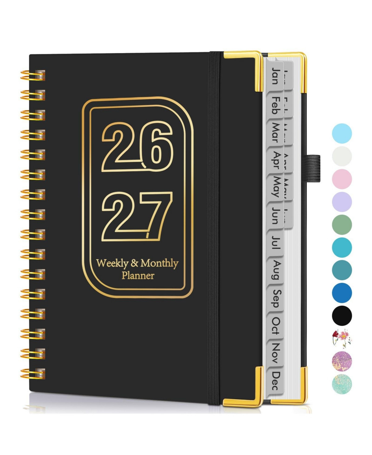 Gnuadz Planner 2026-2027 Weekly Monthly Hardcover Spiral Agenda - Black a5 (jan 2026 - jun 2027) | Macy's