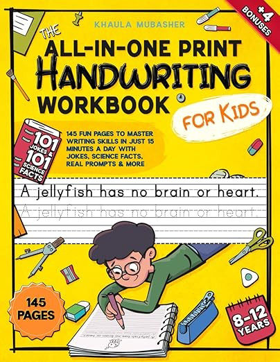 The All-in-One Print Handwriting Workbook for Kids: 145 Fun Pages to Master Writing Skills in Jus... | Amazon (US)