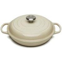 Le Creuset Signature Cast Iron Shallow Casserole Dish - 26cm - Almond | The Hut (UK)