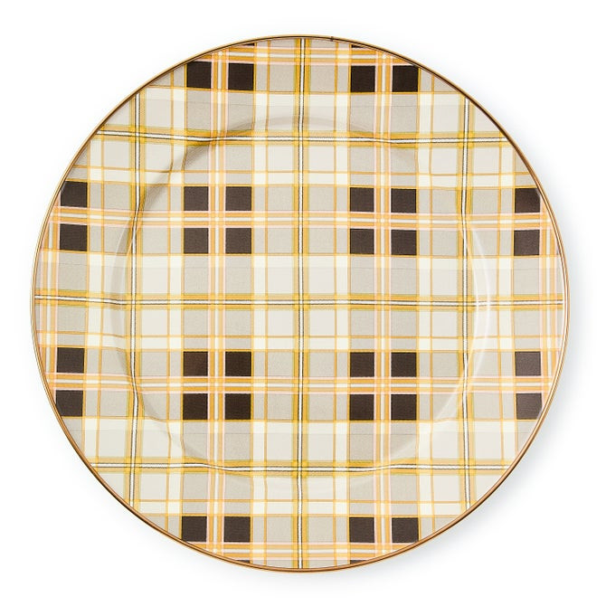 Tartan Mocha Charger Plate | MacKenzie-Childs