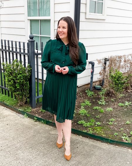 Wedding guest dress / easter dress / dark green cocktail dress / long sleeve work dress / workwear / petite fashion

#LTKwedding #LTKworkwear #LTKSeasonal