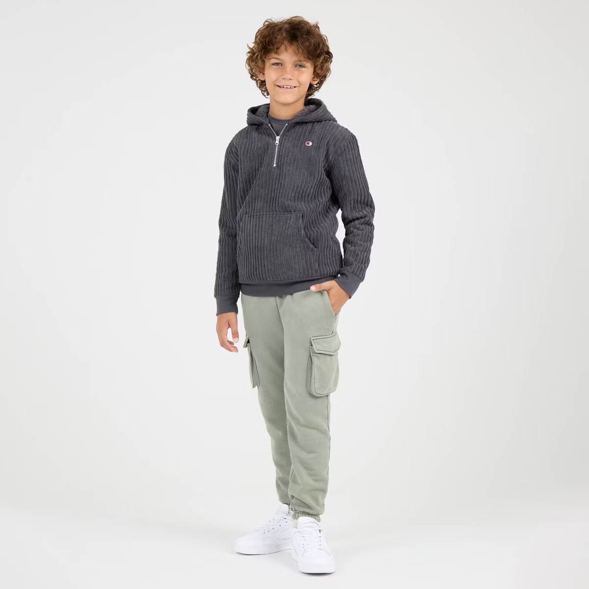 Champion Boys' 1/4 Zip Corduroy Hoodie | Target